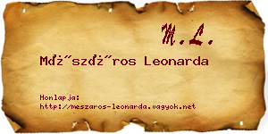 Mészáros Leonarda névjegykártya